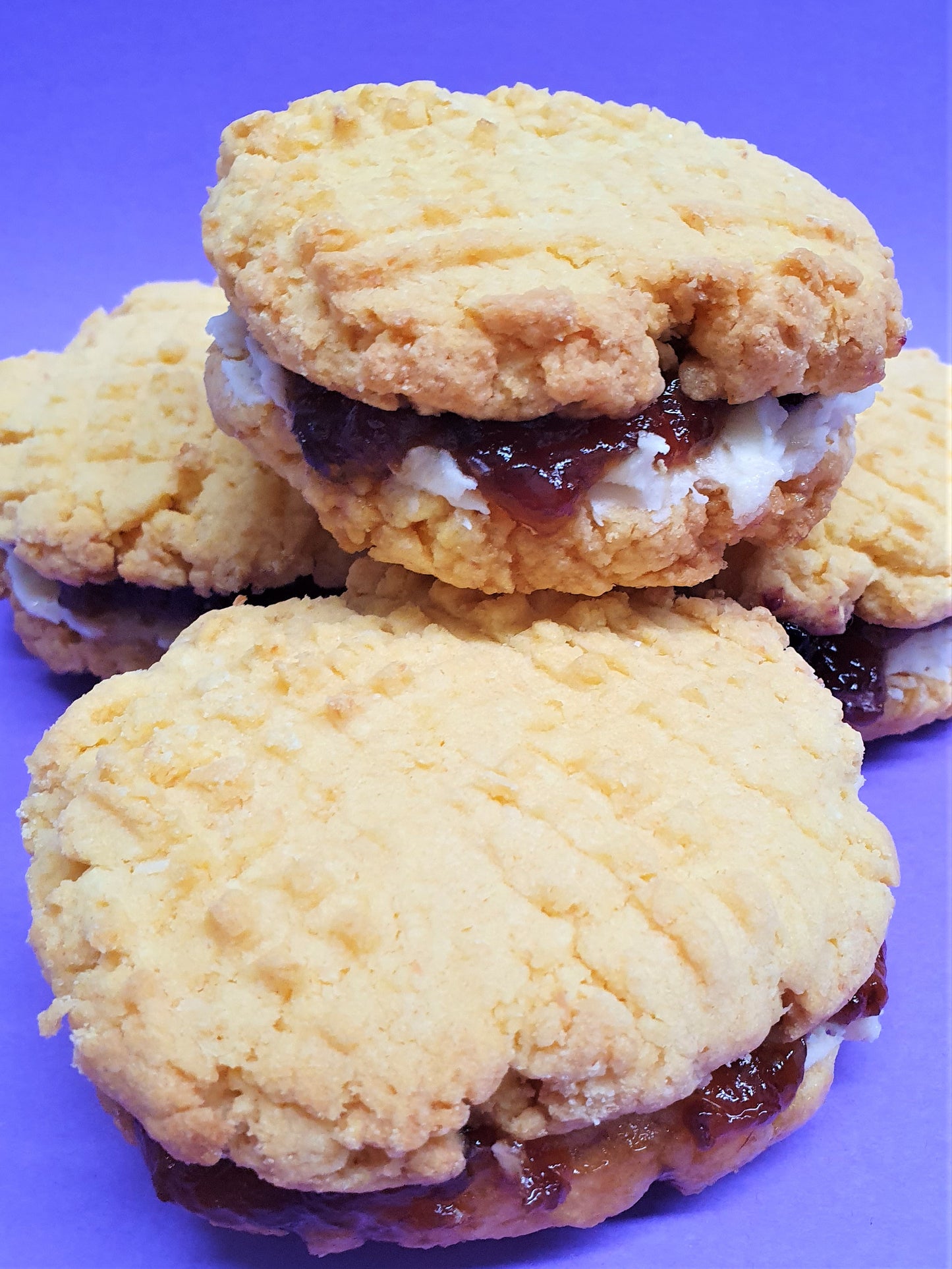 Coconut Shortbread Cookie with Lemon Buttercream & Raspberry Jam