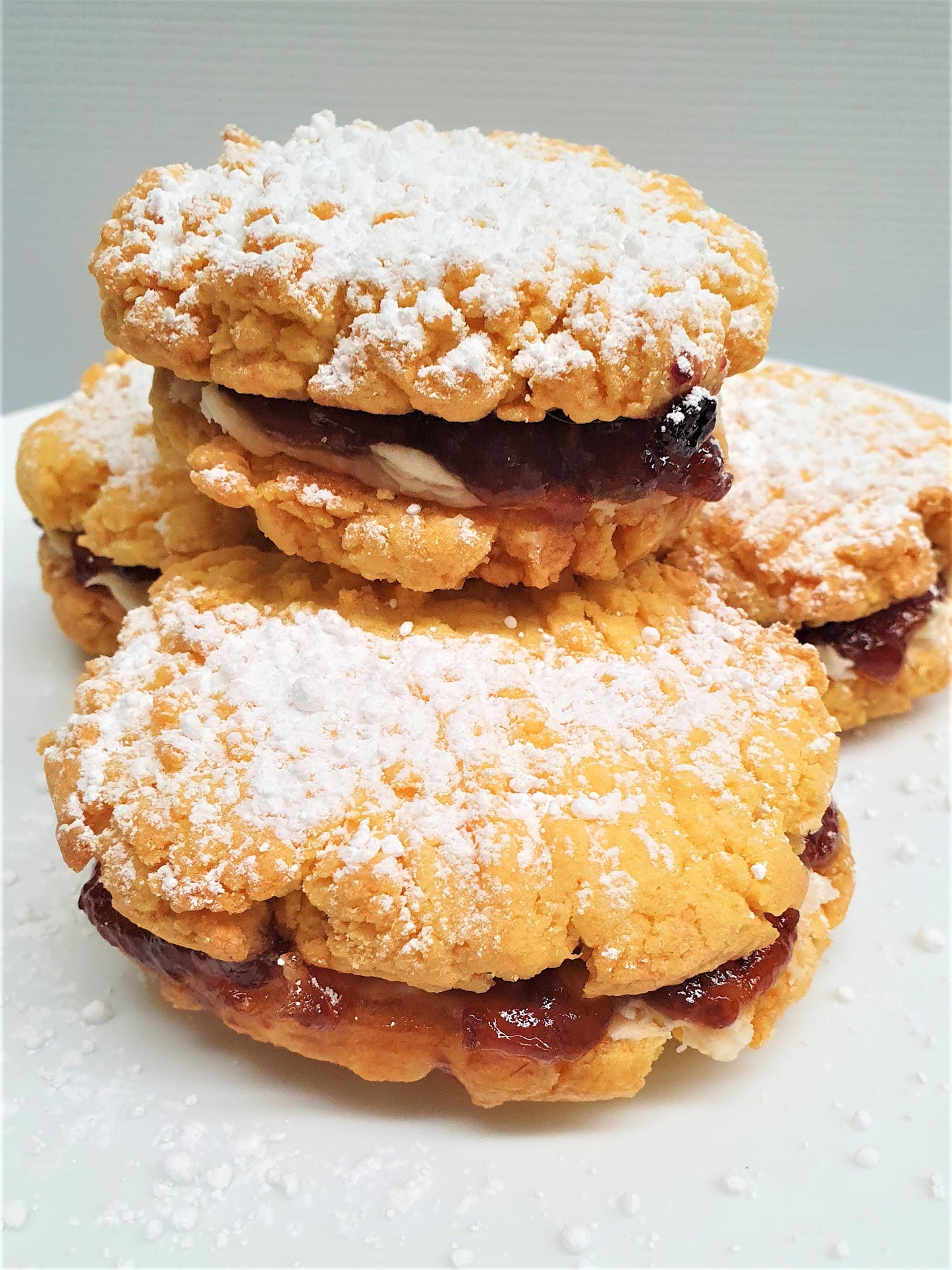 Coconut Shortbread Cookie with Lemon Buttercream & Raspberry Jam