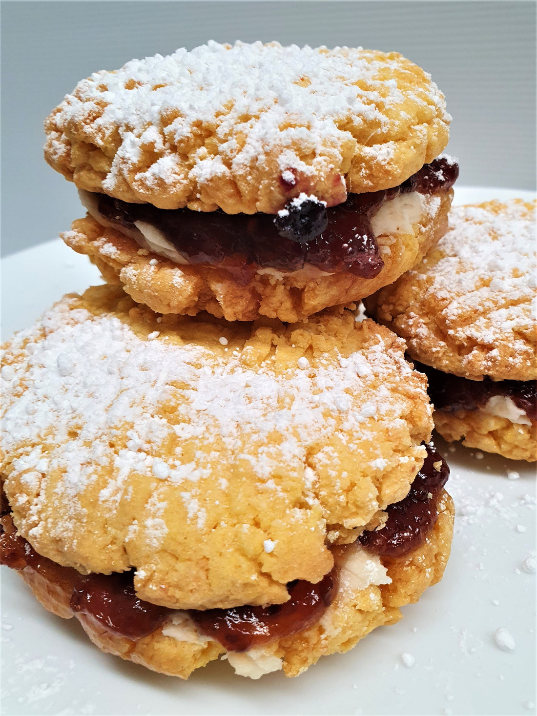 Coconut Shortbread with Lemon Buttercream & Raspberry Jam