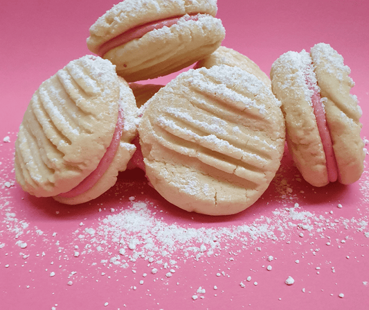 Vanilla Shortbread Cookie with Strawberry Buttercream Filling