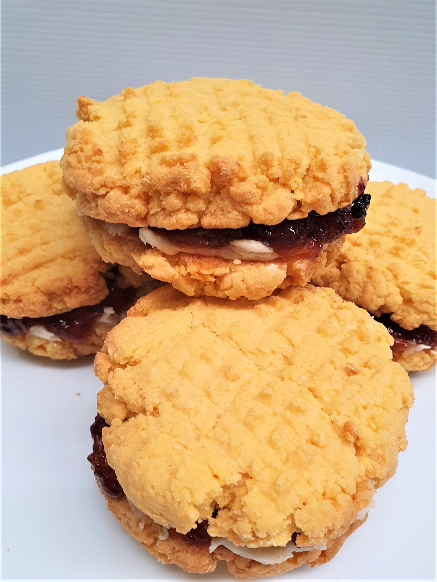 Coconut Shortbread Cookie with Lemon Buttercream & Raspberry Jam
